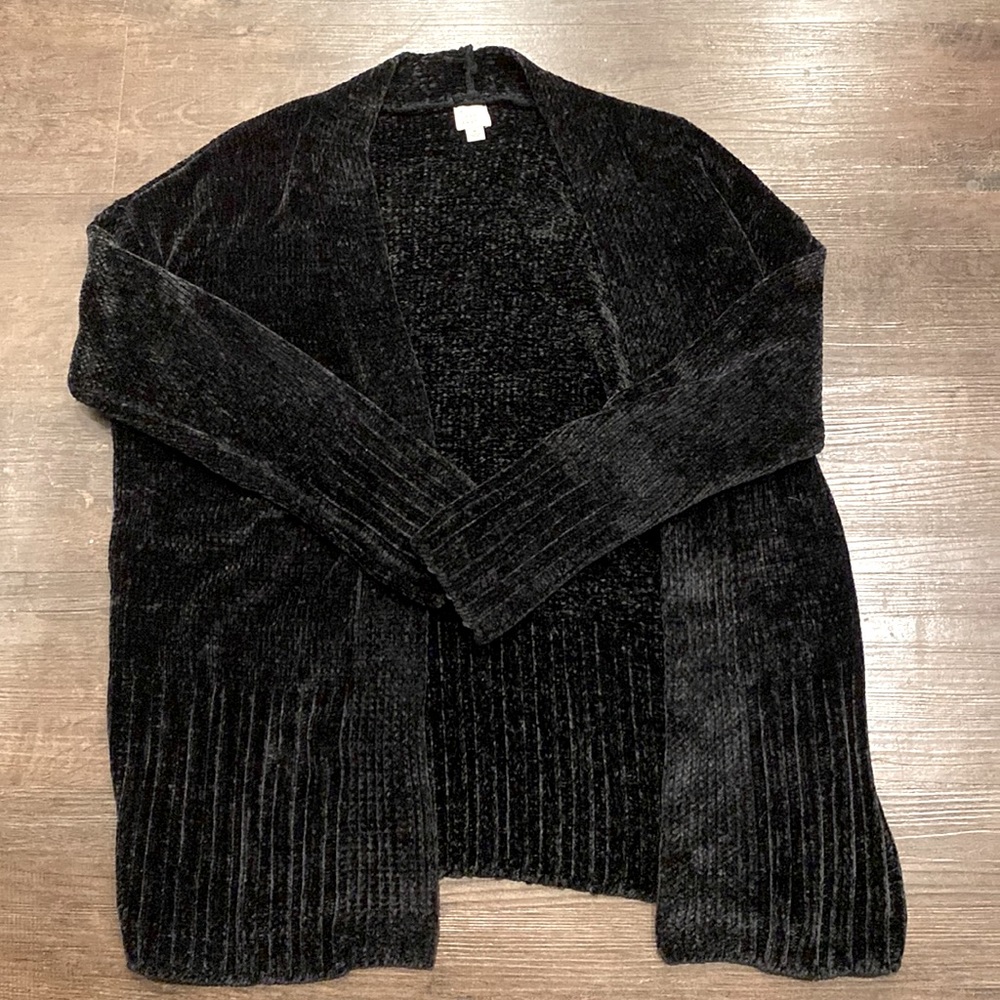 Black, soft, cozy cardigan!